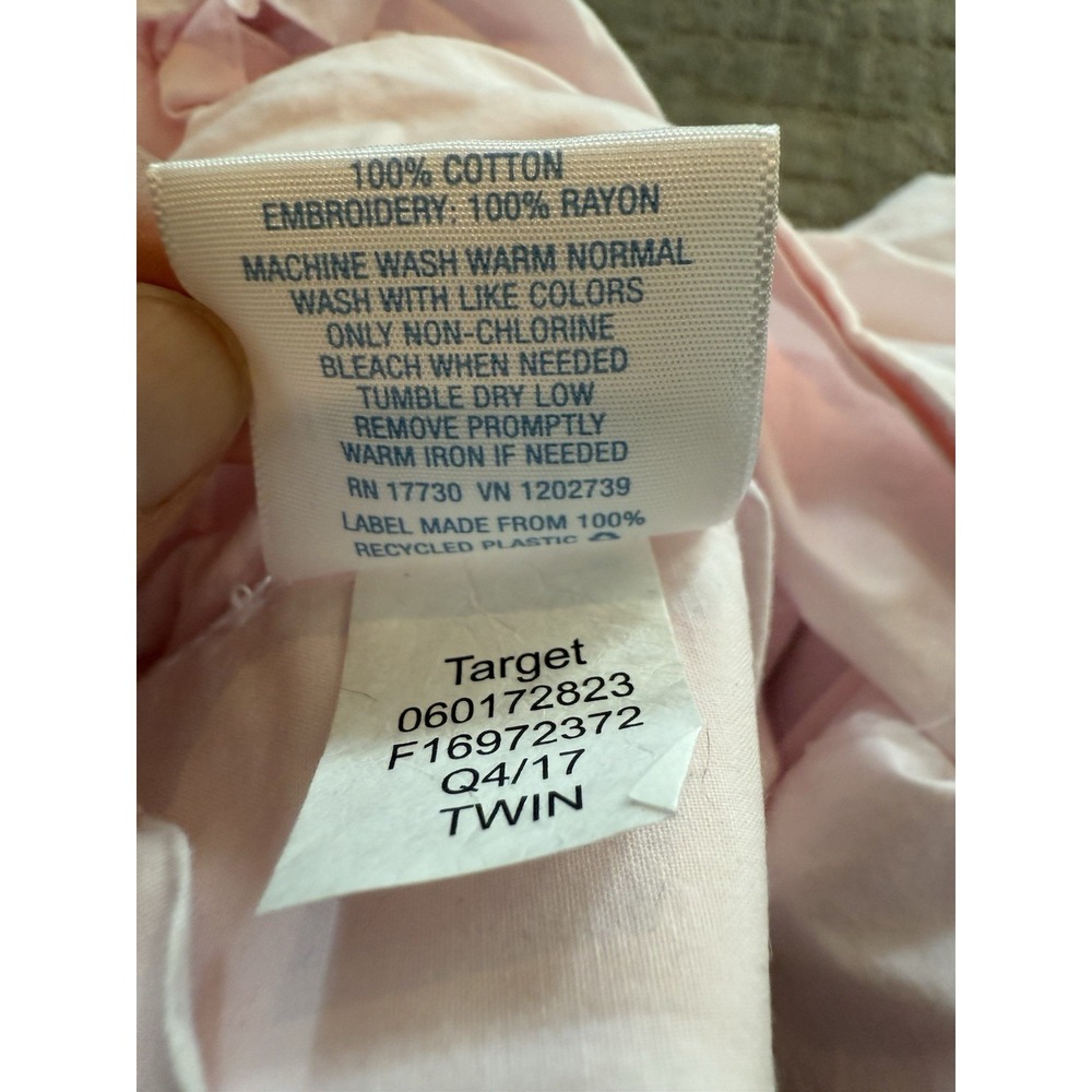 Rachel Ashwell Simply Shabby Chic Pink‎ Embroidered Batiste Cotton TWIN Duvet - Picture 8 of 8